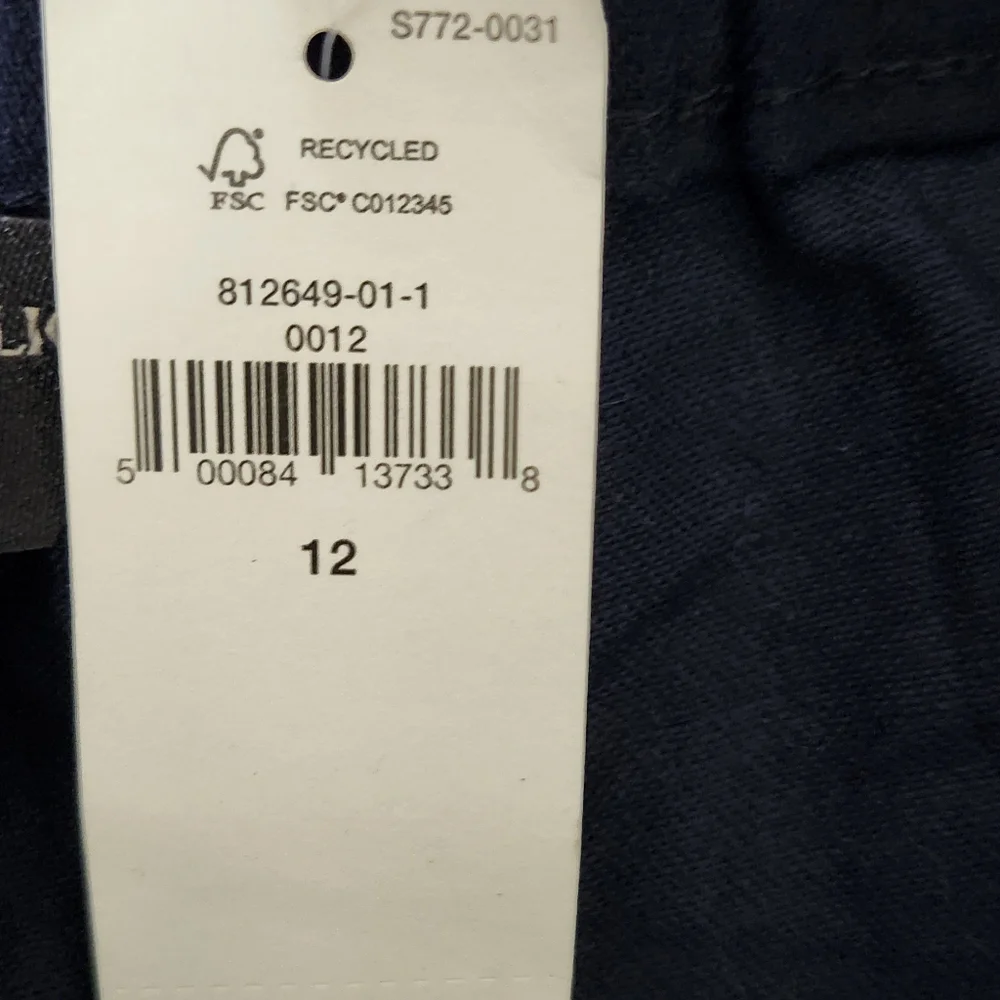 Banana Republic Navy Wide-Leg Linen Pants